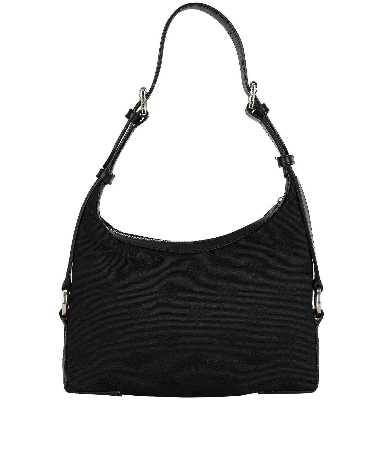 Monogram Shoulder Bag, &pound;180, Handbags, Black, Canvas, Back view